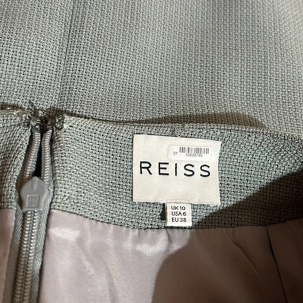 Reiss Light Grey Wool Mini Skirt Size 6‎